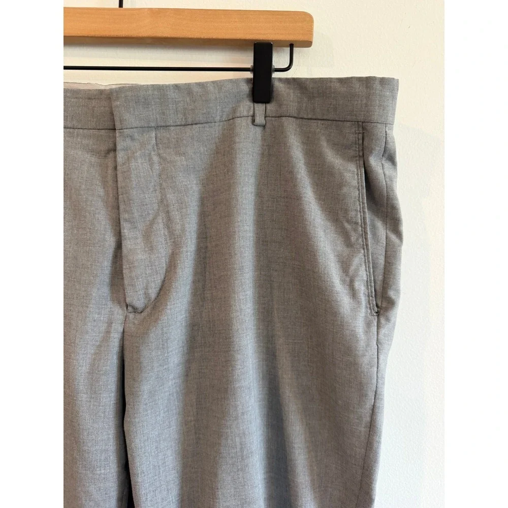 Banana Republic Mens 36x32 Tailored Slim Fit Grey 100% Wool Dress Pants Trousers